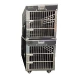 Solidpet蘇力 Solidpet蘇力 寵物籠 貓籠狗籠 ABS板固定飛機籠組合 風扇有輪款 一號   正面圖