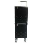 Solidpet蘇力 Solidpet蘇力 寵物籠 貓籠狗籠 鋁板固定飛機籠組合 風扇有輪款 一號 黑色   正面圖