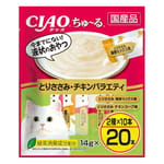 CIAO CIAO 肉泥 貓零食 雞肉組合裝 14g 20本入 14g  正面圖