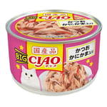 CIAO CIAO 貓罐頭 BIG 鰹魚+蟹棒味 160g 160g 正面圖