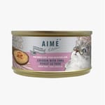 AIME AIME Kitchen 貓罐頭 無穀物均衡貓罐 老貓專用 殿堂主食系列 雞肉煮吞拿魚 75g 75g 正面圖