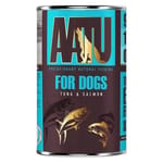 AATU AATU 狗罐頭 全配方狗用主食罐頭系列 90/10/0 吞拿魚及三文魚全配方 400g 400g 狗用 正面圖