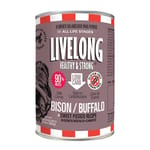 LIVELONG LIVELONG 狗罐頭 無穀物野牛+水牛+甜薯 362g 362g  正面圖