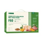 FOOD FOOD CHAIN F60成⽝全營養低溫鮮煮主⻝糧 雞⾁+吞拿⿂ 100g 30包裝 100g  正面圖