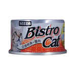 SEEDS SEEDS 貓罐頭 Bistro機能鮪魚銀罐 ⽩身鮪⿂+蟹⾁+膽鹼 80g 80g 正面圖