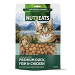 Nutreats Nutreats 貓零食 紐西蘭凍乾鴨肉+雞肉+三文魚 50g 50g  正面圖