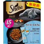 Sheba Sheba Duo 貓零食 日本貓貓夾心酥 15歲及以上 奶油牛奶味 20g 10袋入 20g  正面圖