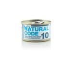 Natural Natural Code 貓罐頭 吞拿⿂ & 銀⿂ Tuna & Whitebait 85g 85g  正面圖