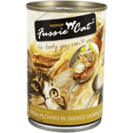 Fussie Fussie Cat 貓罐頭 煙三文魚汁沙丁魚 400g 400g 正面圖