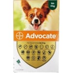 杜蟲殺蚤用品 德國拜耳 Bayer (Elanco) 犬用 Advocate 心疥爽滴劑 4kg以下 1盒3支 (BAOD40)