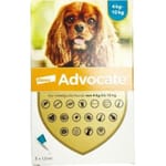杜蟲殺蚤用品 德國拜耳 Bayer (Elanco) 犬用 Advocate 心疥爽滴劑 4kg-10kg 1盒3支 (BAOD100)