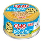 CIAO CIAO 貓罐頭 燒津鰹魚湯 吞拿魚+雞肉+白飯魚 75g 75g 正面圖