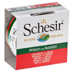 Schesir Schesir 啫喱狗罐頭 雞肉及牛肉 150g 150g  正面圖