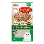 CIAO CIAO 貓零食 凍乾肉鬆 吞拿魚鰹魚雞肉混合 15g 15g  正面圖