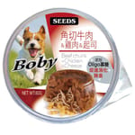 SEEDS SEEDS 狗餐盒 ⾓切⽜⾁+雞⾁+芝⼠ 80g 80g  正面圖