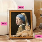【花王 木貓砂 換購品】貓抓板之名畫系列 貓玩具 珍珠耳環少女 1個