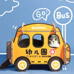 【花王 木貓砂 換購品】瓦楞紙貓抓板貓爬架 幼兒園巴士 1架