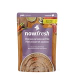 now now FRESH 無穀狗濕糧 老犬配方 雞肉及三文魚肉醬包 2.8oz 8oz  正面圖