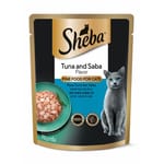 Sheba Sheba 袋裝貓濕糧 吞拿魚及鯖魚/鯖魚 Tuna and Saba / Tuna and Bream 70g 新舊包裝隨機發貨 70g 正面圖