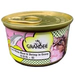 GRANDEE GRANDEE 貓罐頭 吞拿魚+蝦 80g 80g 正面圖