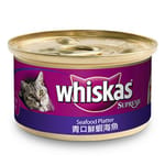 whiskas偉嘉 whiskas偉嘉 極品貓罐頭 青口鮮蝦及海魚 85g 85g  正面圖