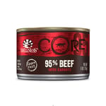 WELLNESS WELLNESS CORE 狗罐頭 95% 天然系列 牛肉配蘿蔔 6.6oz 6oz  正面圖