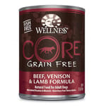 WELLNESS WELLNESS CORE 狗罐頭 無穀物狗罐頭 牛肉、鹿肉拼羊肉配方 12.5oz 5oz  正面圖