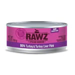 RAWZ RAWZ 貓罐頭 肉醬主食罐 全貓配方 火雞肉及火雞肝 155g 155g 正面圖