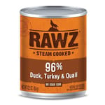 RAWZ RAWZ 狗罐頭 主食罐 全犬配方 鴨+火雞及鵪鶉 354g 354g  正面圖