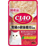 CIAO CIAO 貓濕糧 日本腎臓健康維持配慮軟包系列 金槍魚・雞肉・扇貝味 40g 40g 正面圖