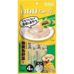 CIAO CIAO 狗零食 日本肉泥餐包 狗狗配方 雞肉及綠色野菜肉醬 14g 4本入 14g  正面圖