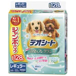 Unicharm Unicharm 寵物尿墊 狗尿墊 狗尿片 日本柔軟香氛超除臭增量裝 田園清香味 寵物尿墊 [44*32 L碼 128枚]   正面圖