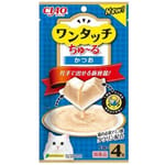 CIAO CIAO 貓零食 日本One Touch 肉泥杯 鰹魚醬盒 14g 4本入 14g  正面圖