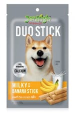 Jerhigh Jerhigh 夾心小食系列狗小食 DUO STICK 牛奶+香蕉夾心雞肉條 50g 50g  正面圖