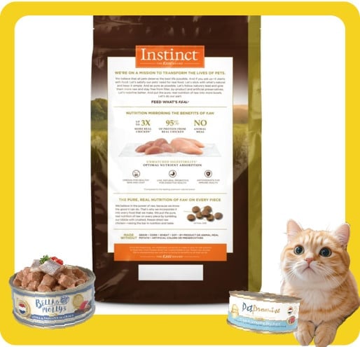Instinct Instinct 貓糧 本能 貓糧 無穀物頂級蛋白質系列 雞肉配方 10lb 10lb 背面圖