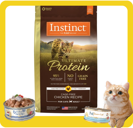 Instinct Instinct 貓糧 本能 貓糧 無穀物頂級蛋白質系列 雞肉配方 10lb 10lb 正面圖