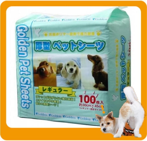 Golden Golden Pet Sheets 強力吸濕除臭加厚 寵物尿墊 狗尿墊 狗尿片 [30x45 S碼 100枚]   正面圖