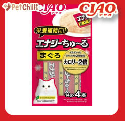 CIAO CIAO 肉泥 貓零食 2倍強化 高能量吞拿魚雞肉醬 14g 4本入 14g  正面圖