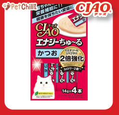 CIAO CIAO 肉泥 貓零食 2倍強化 高能量鰹魚雞肉醬 14g 4本入 14g 正面圖