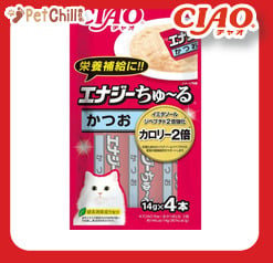 CIAO CIAO 肉泥 貓零食 2倍強化 高能量鰹魚雞肉醬 14g 4本入 14g  正面圖