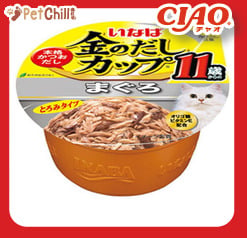 CIAO CIAO 貓罐頭 日本金湯鰹味杯 金槍魚味 11歲食用 70g 70g  正面圖
