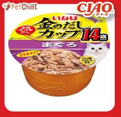 CIAO CIAO 貓罐頭 日本金湯鰹味杯 金槍魚味 14歲食用 70g 70g  正面圖