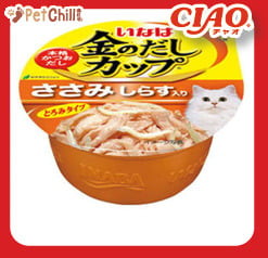 CIAO CIAO 貓罐頭 日本金湯鰹味杯 雞肉．銀魚味 70g 70g  正面圖