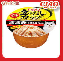 CIAO CIAO 貓罐頭 日本金湯鰹味杯 雞肉．干貝味 70g 70g  正面圖