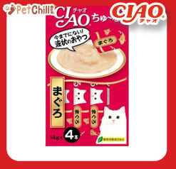 CIAO CIAO 肉泥 貓零食 金槍魚肉醬 14g 4本入 14g  正面圖