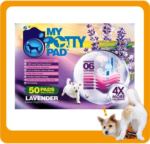 My My Potty Pad 殿堂吸 寵物尿墊 狗尿墊 狗尿片 薰衣草味 MPPV050 [45x60 M碼 50PADS]   正面圖