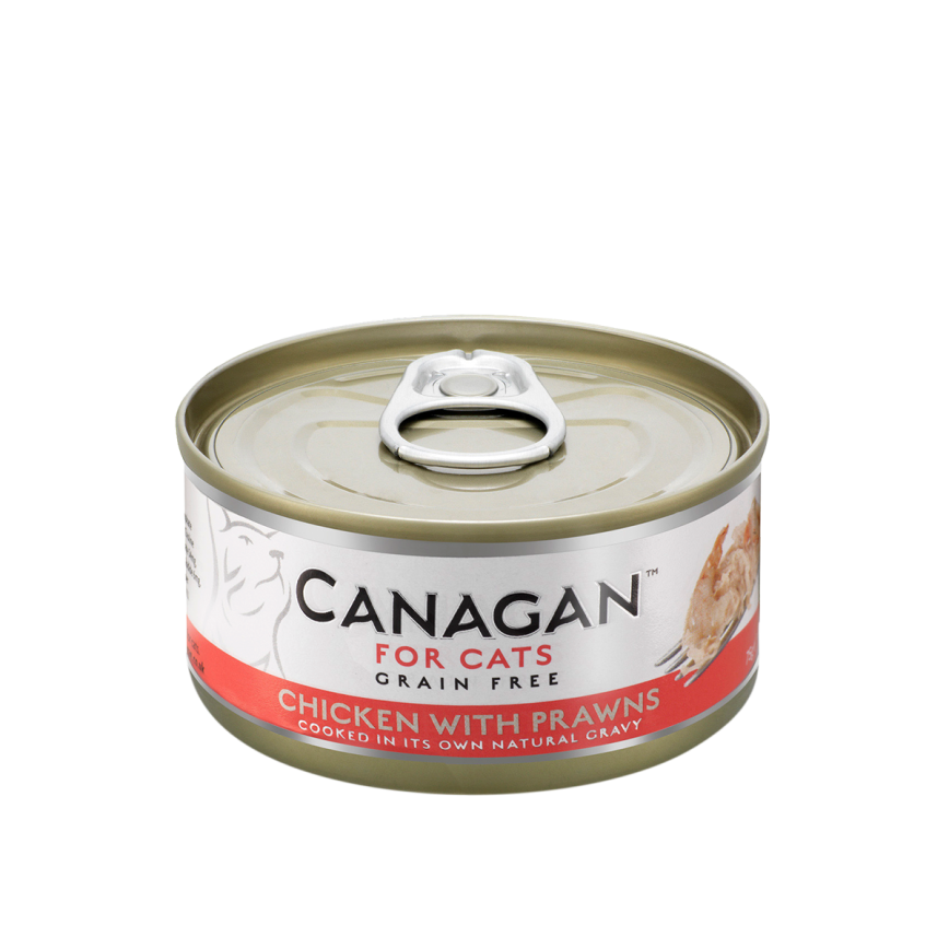 CANAGAN原之選 CANAGAN原之選 貓罐頭 無穀物貓罐頭 雞肉伴大蝦 75g 75g  正面圖