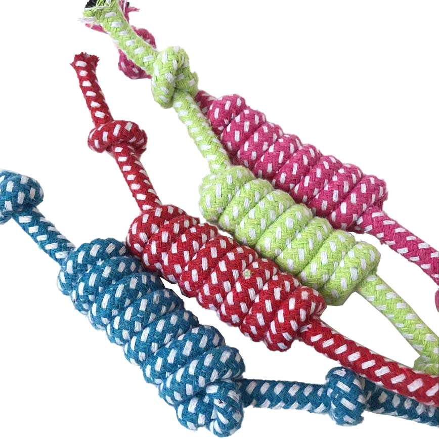 HelloDOG HelloDOG 玩具嚴選 狗狗磨牙互動訓練玩具 糖果繩結 1個 正面圖