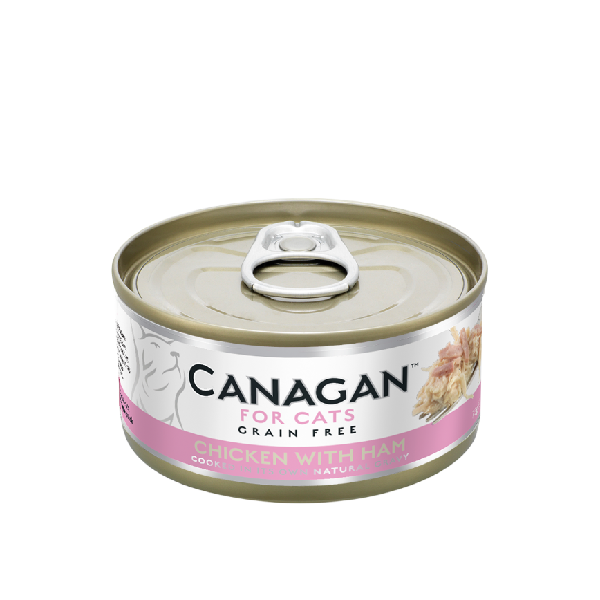 CANAGAN原之選 CANAGAN原之選 貓罐頭 無穀物貓罐頭 雞肉伴火腿 75g 75g  正面圖