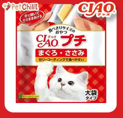 CIAO CIAO 貓零食 日本大大塊肉片 金槍魚及雞肉味 8g 12枚 8g  正面圖